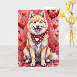 Samoyed Valentijnsdag Hond met Hartjes Rood Kaart