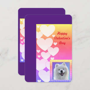 Samoyed Valentine's Day Flat Carte de remerciement