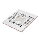 Samoyed vertrekt keramische tegel tegeltje (Zijkant)