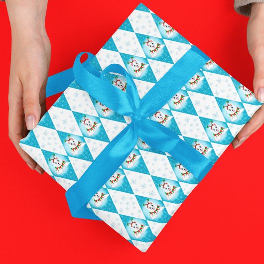 Samoyed Winter Holiday Diamond Pattern Inpakpapier Vel