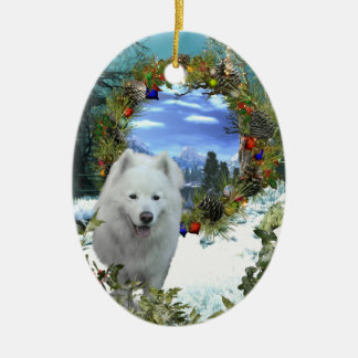 Samoyed World Keramisch Ornament