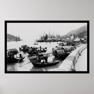 Sampans in Hongkong 1906 Poster