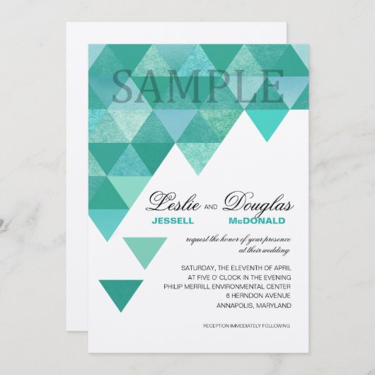 SAMPLE ambachtelijke vilt witte geometrische drieh Kaart (Voorkant / Achterkant)