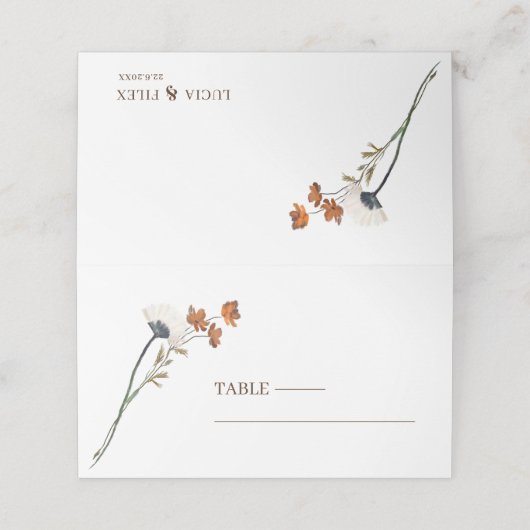 Sample Eén Wilde Bloem Bruiloft (Buitenkant ongevouwen)