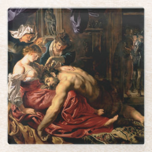 Samson en Delilah, c.1609 Glazen Onderzetter