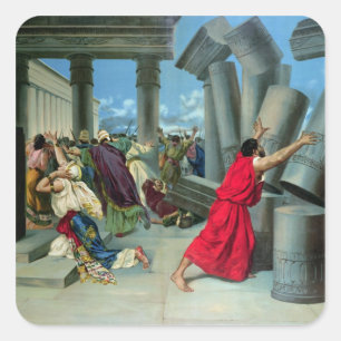 Samson en Delilah Vierkante Sticker