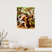 samson tuant une petite affiche de lion (Cuisine)