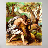 samson tuant une petite affiche de lion (Devant)