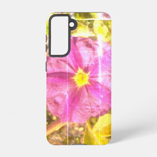 SAMSUNG GALAXY 21 Hoesje PAARSE BLOEMSTIJL ONTWERP (Achterkant)