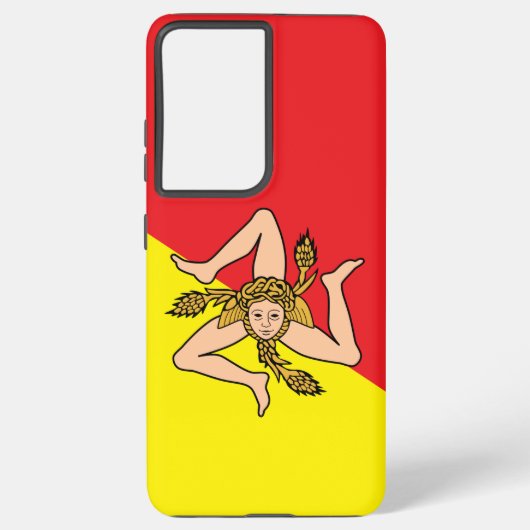 Samsung Galaxy S21 Ultra Case with Sicily flag Samsung Galaxy Hoesje (Achterkant)