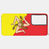 Samsung Galaxy S21 Ultra Case with Sicily flag Samsung Galaxy Hoesje (Linkerkant)