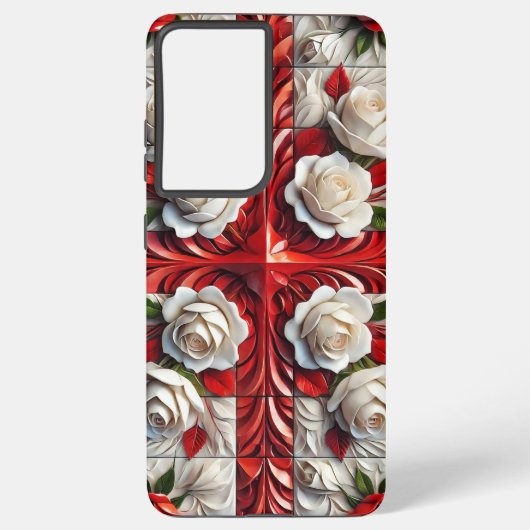 Samsung Galaxy S21 Ultra Hoesje Engelse Rozen (Achterkant)