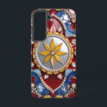 Samsung Galaxy S22 Coque avec couleurs Bahamas<br><div class="desc">Protégez et personnalisez votre Samsung Galaxy S22 avec notre coque captivant avec Bahamas Colors dans un design abstrait 3D audacieux, rehaussé d'une représentation de pierres précieuses. Inspiré par les tonalités tropicales vibrantes des Bahamas, ce coque allie magnifiquement turquoise et dorée, créant un effet dynamique et élégant. Que vous cherchiez à...</div>