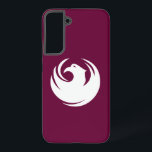 Samsung Galaxy S22 Plus Case Flag of Phoenix City<br><div class="desc">Protect your device in bold civic style with this Samsung Galaxy S22 Plus case featuring the official flag of Phoenix, Arizona! This striking design proudly displays the deep maroon field and iconic white phoenix emblem at the heart of the city’s flag—a modern symbol of rebirth, energy, and progress. The simplified...</div>
