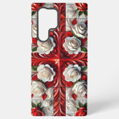 Samsung Galaxy S22 Ultra Hoesje Engelse Rozen (Achterkant)