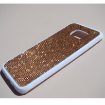 Samsung Galaxy S7 Edge Rubber met Roos Gold Crysta