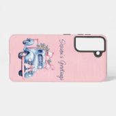 Samsung S21 Girly Roze en Blauw truck Samsung Galaxy Hoesje (Achterkant horizontaal)