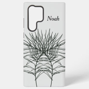 Samsung S22 Ultra Hoesje Light Grey Leaf Lines Samsung Galaxy Hoesje