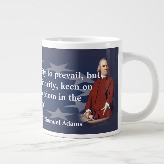 Samuel Adams citeert over penseelvrijheid Extra Grote Mok (Rechts)