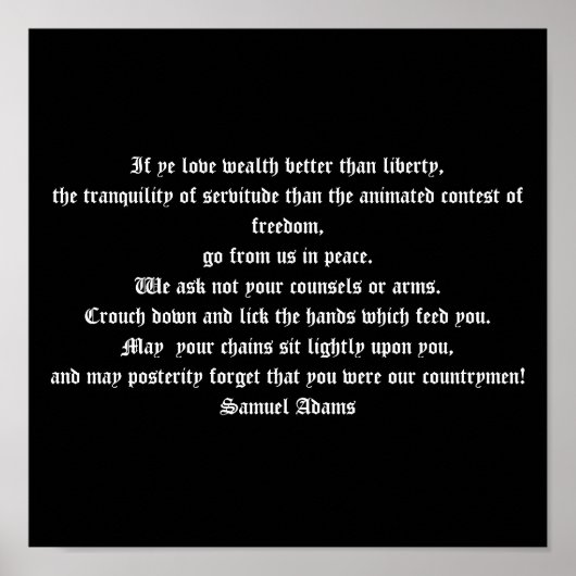 Samuel Adams - Poster (Voorkant)