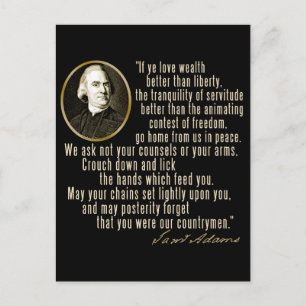 Samuel Adams Quote Briefkaart