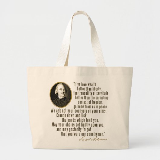 Samuel Adams Quote Grote Tote Bag (Voorkant)