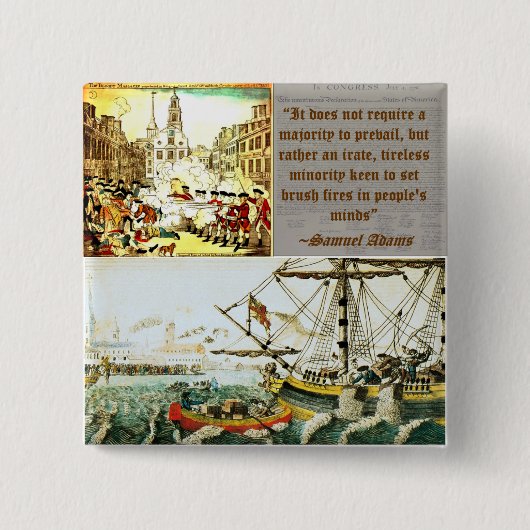 Samuel Adams Vierkante Button 5,1 Cm (Voorkant)