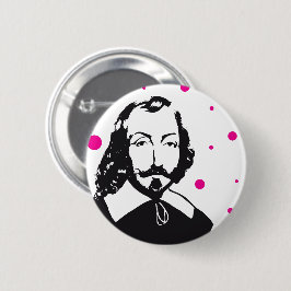 Samuel de Chamclear Hipster roos Québec Français Ronde Button 5,7 Cm