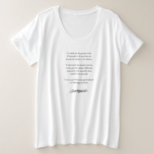 Samuel de Champlain Citation Québec Québécois (Design devant)