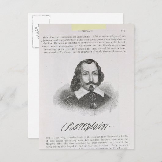 Samuel de Champlatte Briefkaart (Voorkant / Achterkant)