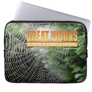 Samuel Johnson Inspirerend citaat "Grote werken" Laptop Sleeve