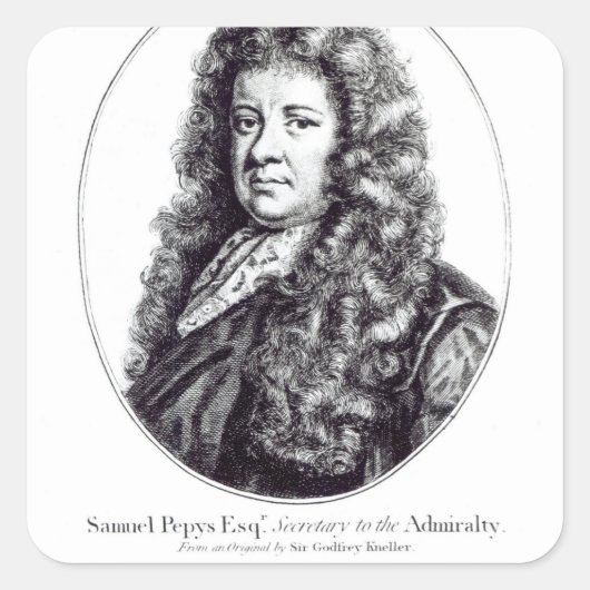 Samuel Pepys Vierkante Sticker (Voorkant)