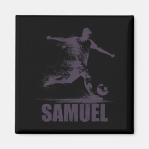 Samuel Voetbal Jongens Gepersonaliseerde Eerste Na Magneet