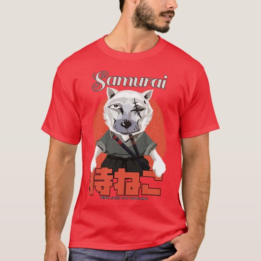 Samurai 9 Lives Cat T-shirt (Voorkant)
