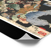 Samurai, aangevallen door Tengu, Circa 1883 Poster (Hoek)