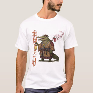 Samurai Alligator T-shirt – Fantasy Reptile Warrio