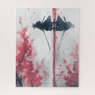 Samurai and Sakura – Japanese Warrior Art Legpuzzel