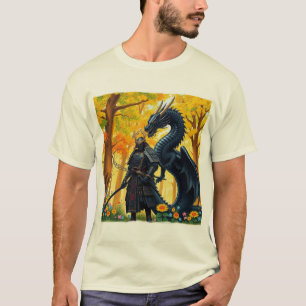Samurai avec Dragon T-shirt