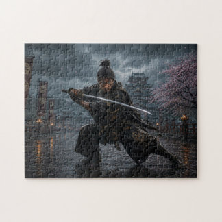 Samurái bajo la lluvia — Guerrero japonés con kata Legpuzzel