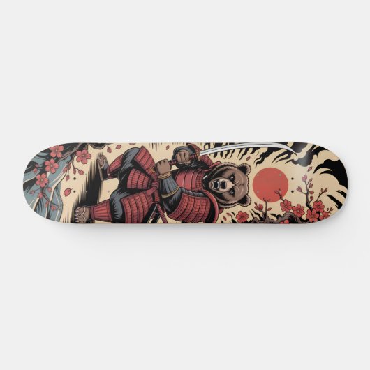Samurai Bear warrior Skateboard (Horz)