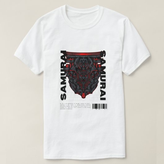 Samurai bedrukte T-shirt  (Design voorkant)