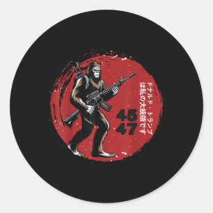Samurai Bigfoot Japans  Grafisch 2025 Funn Ronde Sticker
