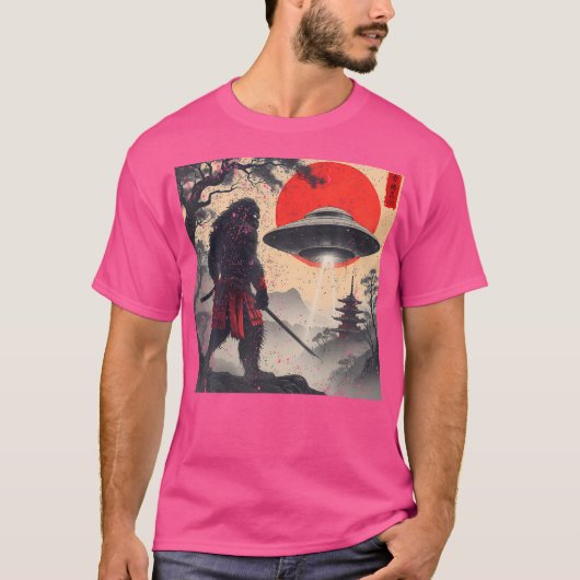 Samurai Bigfoot Japans Ufo  Graphic Ukiyo T-shirt (Voorkant)