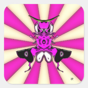 Samurai bug vierkante sticker
