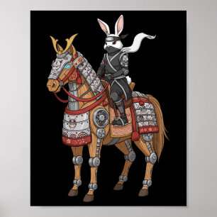 Samurai Bunny Ninja Konijn Cyber Paard Japanse Kun Poster