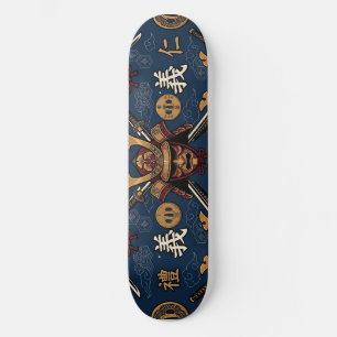 Samurai Bushido Code Deugden Naadloos Patroon Skateboard