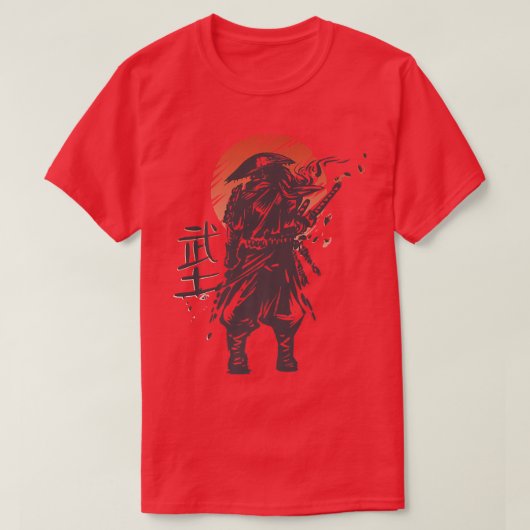 Samurai Bushido Code Japanese Warrior Kanji Retro  T-shirt (Design voorkant)
