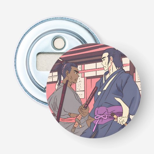 samurai button flesopener (Voorkant)