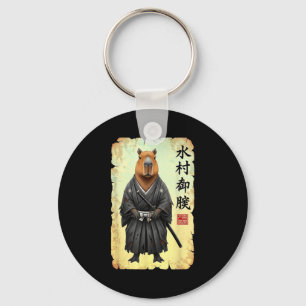 Samurai Capybara Japans Kunst Vintage Grafisch Gra Sleutelhanger