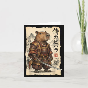 Samurai Capybara Japanse Kunst Vintage Grafisch Gr Kaart